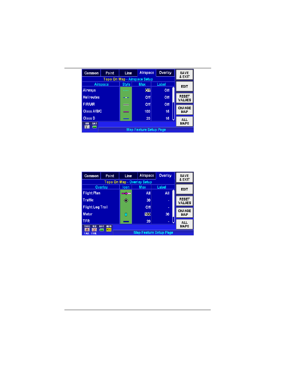 Figure 2-202: map system setup – overlay setup 1 | BendixKing AV8OR User Manual | Page 192 / 368