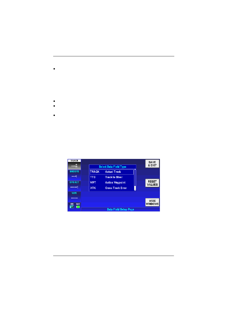 Data field setup, Figure 2-204: system setup – data field setup, E 2-156 | BendixKing AV8OR User Manual | Page 196 / 368