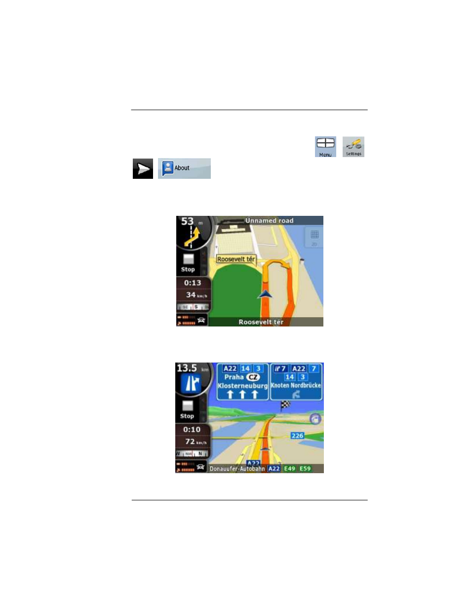 Advanced features in godrive version 8.3, Figure 3-6: guidance stripes, Figure 3-7: highway signposts | BendixKing AV8OR User Manual | Page 249 / 368