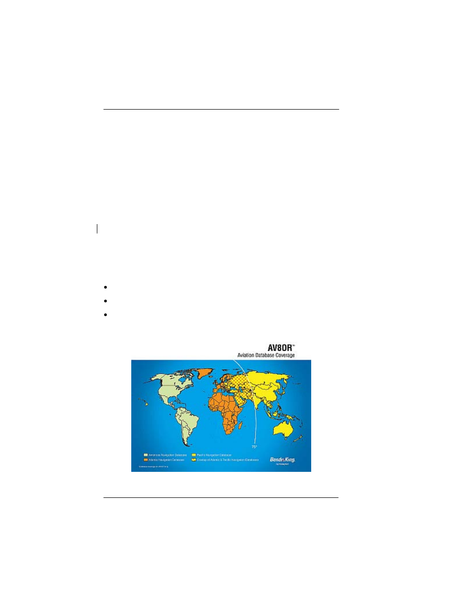 Subscriptions and updates, Bendix/king subscriptions, Subscriptions and updates -18 | Bendix/king subscriptions: -18, Gofly navigation data subscriptions -18, Figure 6-16: navigation data subscription coverage | BendixKing AV8OR User Manual | Page 366 / 368