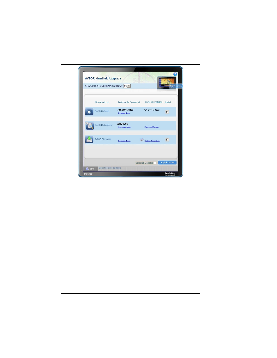 Figure 6-17: av8or handheld upgrade screen | BendixKing AV8OR User Manual | Page 368 / 368