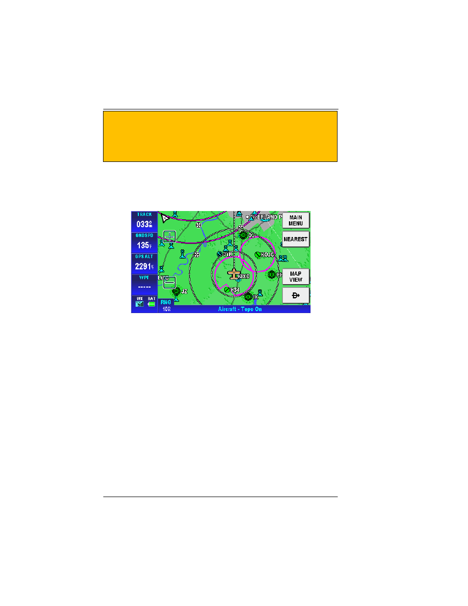 Figure 2-21: map – non-pointer map mode | BendixKing AV8OR User Manual | Page 56 / 368