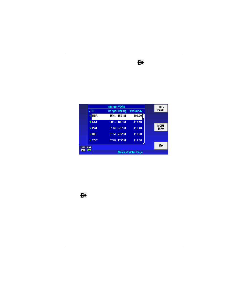 Nearest vors, Nearest user wpts, Figure 2-46: nearest vors | BendixKing AV8OR User Manual | Page 81 / 368