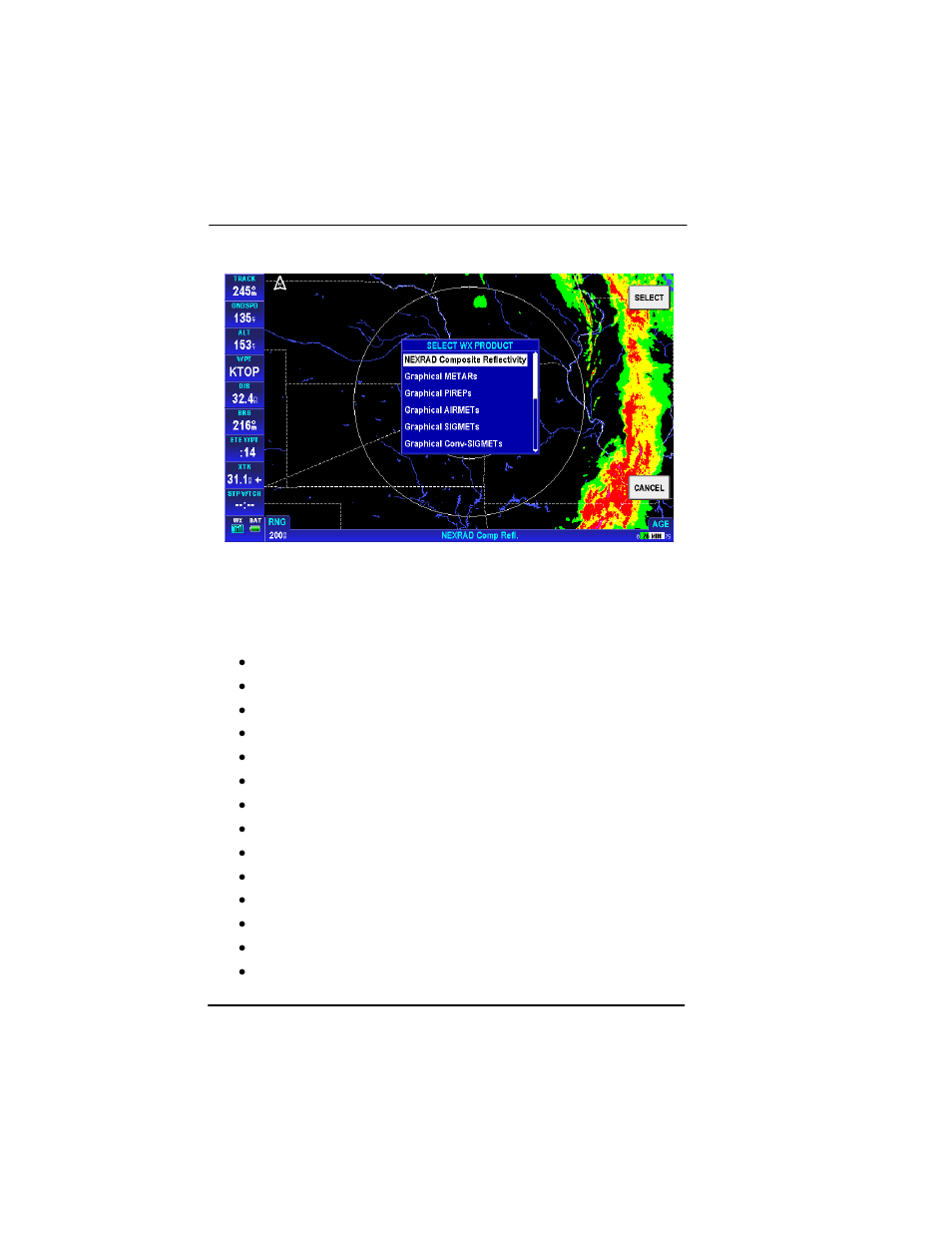 Figure 2-118: wx – choose product -120 | BendixKing AV8OR Ace - Users Guide User Manual | Page 164 / 419