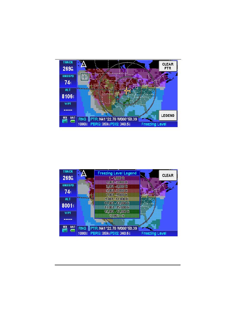 Freezing level legend, Freezing level legend -140, Figure 2-148: freezing level legend -140 | BendixKing AV8OR Ace - Users Guide User Manual | Page 184 / 419