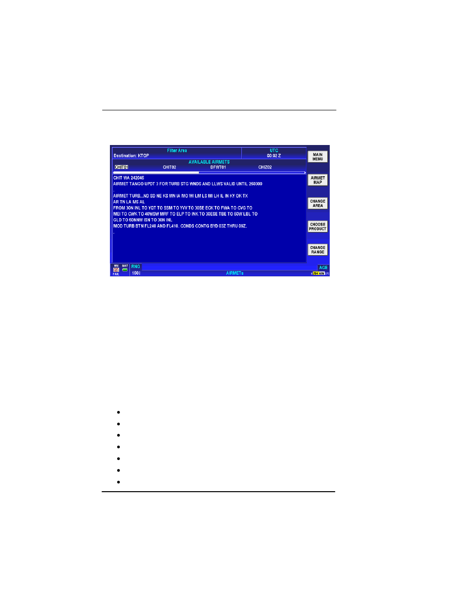 Text airmets (usa only), Text airmets (usa only) -144, Figure 2-152: text airmets -144 | BendixKing AV8OR Ace - Users Guide User Manual | Page 188 / 419