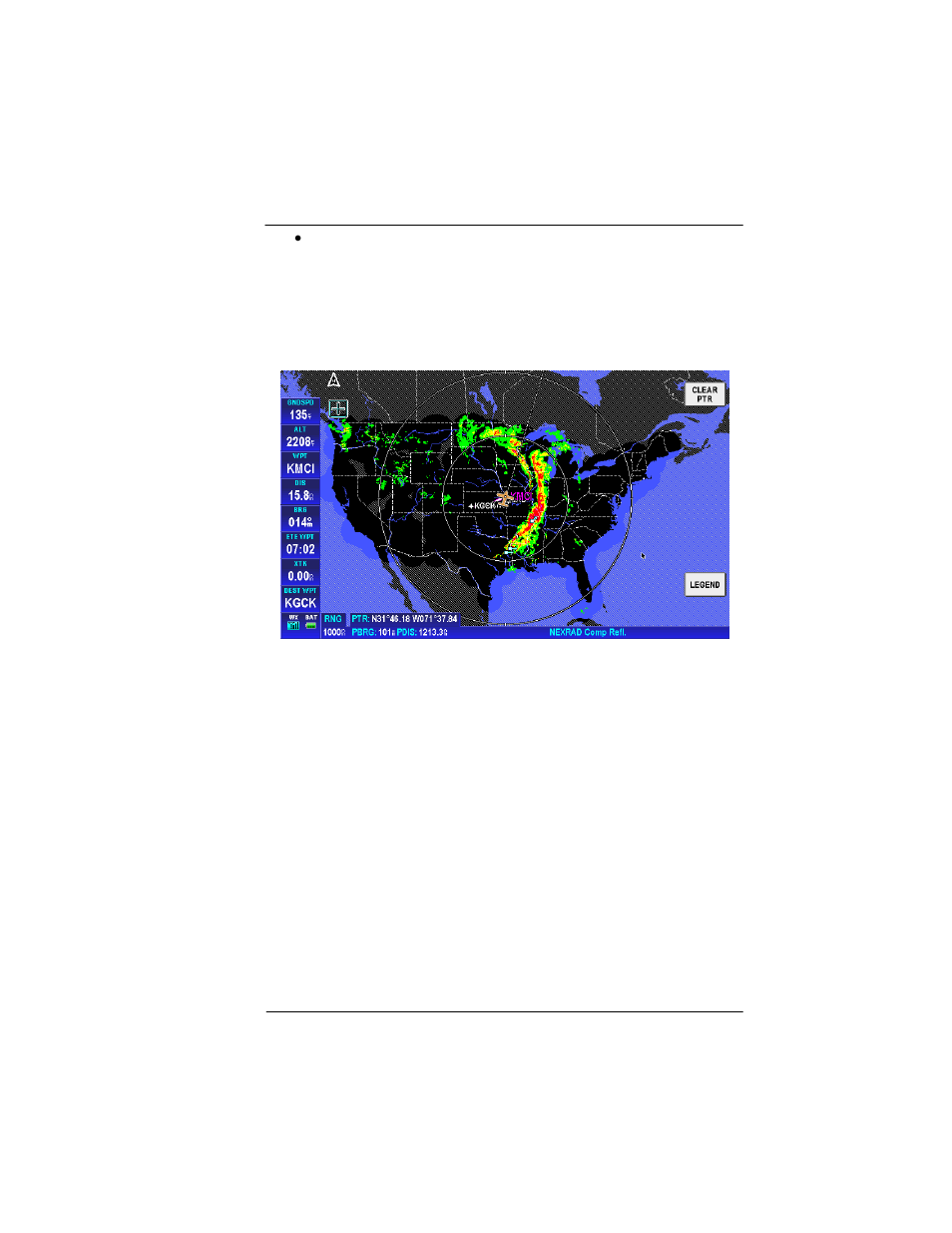 Legend, Legend -147, Figure 2-155: wx – pointer mode -147 | BendixKing AV8OR Ace - Users Guide User Manual | Page 191 / 419