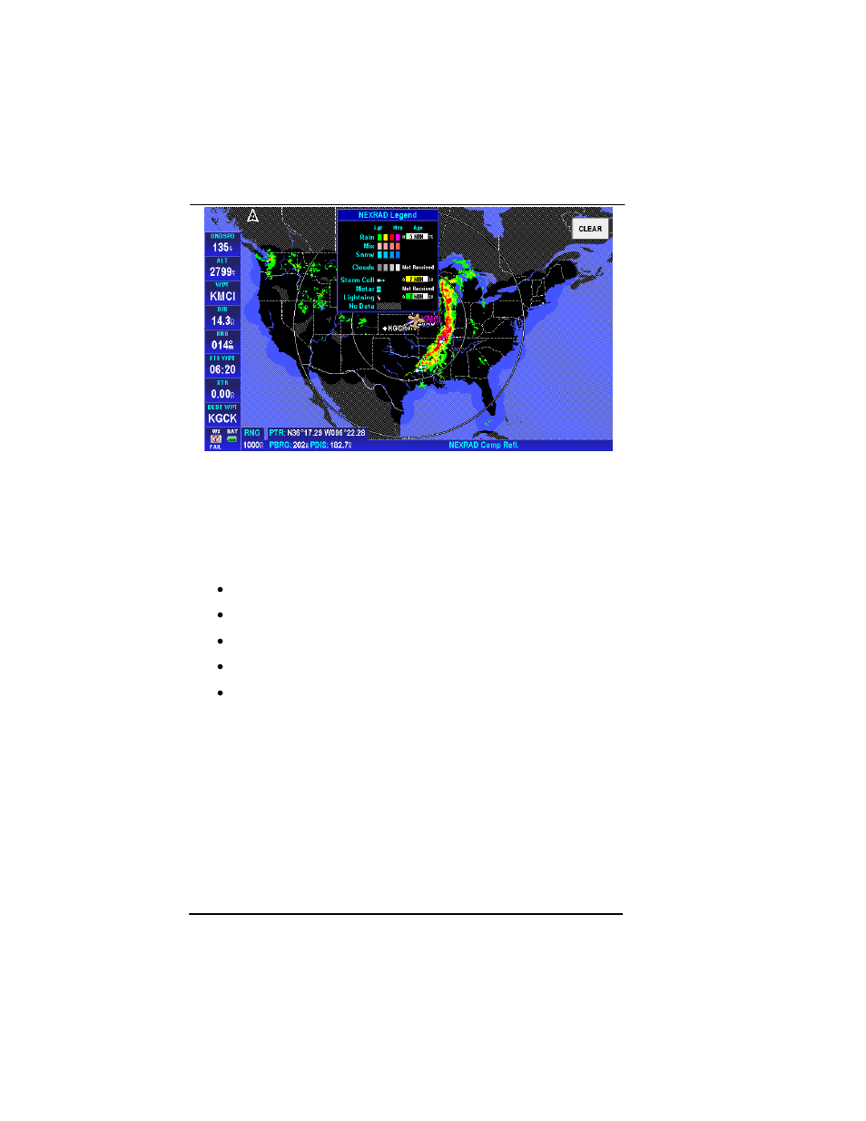 Xm overlays, Xm overlays -148, Figure 2-156: wx – legend info -148 | BendixKing AV8OR Ace - Users Guide User Manual | Page 192 / 419