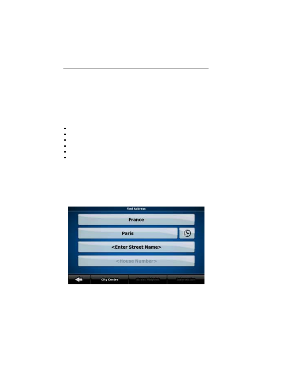 Entering an address or part of an address, Entering an address (europe), Entering an address or part of an address -38 | Entering an address (europe) -38, Figure 3-8: enter an address (europe) -38 | BendixKing AV8OR Ace - Users Guide User Manual | Page 296 / 419
