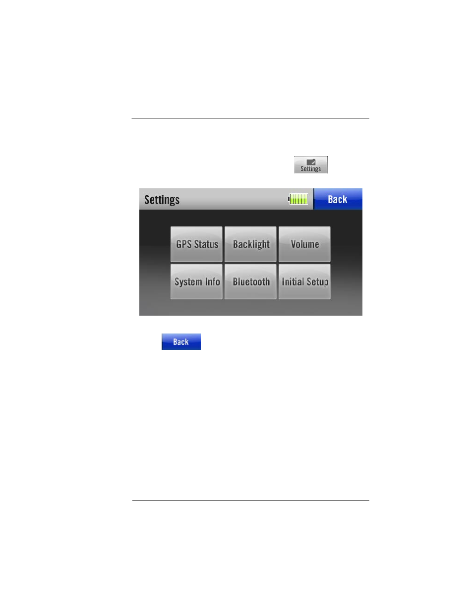 System settings, Gps status, Backlight | System settings -1, Gps status -1, Backlight -1 | BendixKing AV8OR Ace - Users Guide User Manual | Page 385 / 419