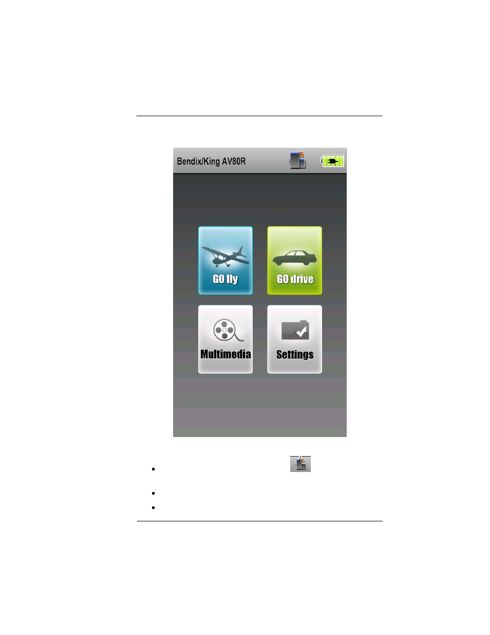 Main menu, Main menu -11, Figure 1-8: main menu -11 | BendixKing AV8OR Ace - Users Guide User Manual | Page 39 / 419