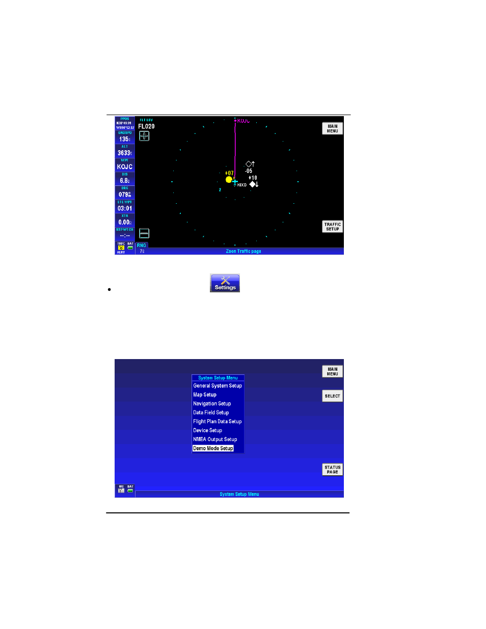 Settings | BendixKing AV8OR Ace - Users Guide User Manual | Page 54 / 419