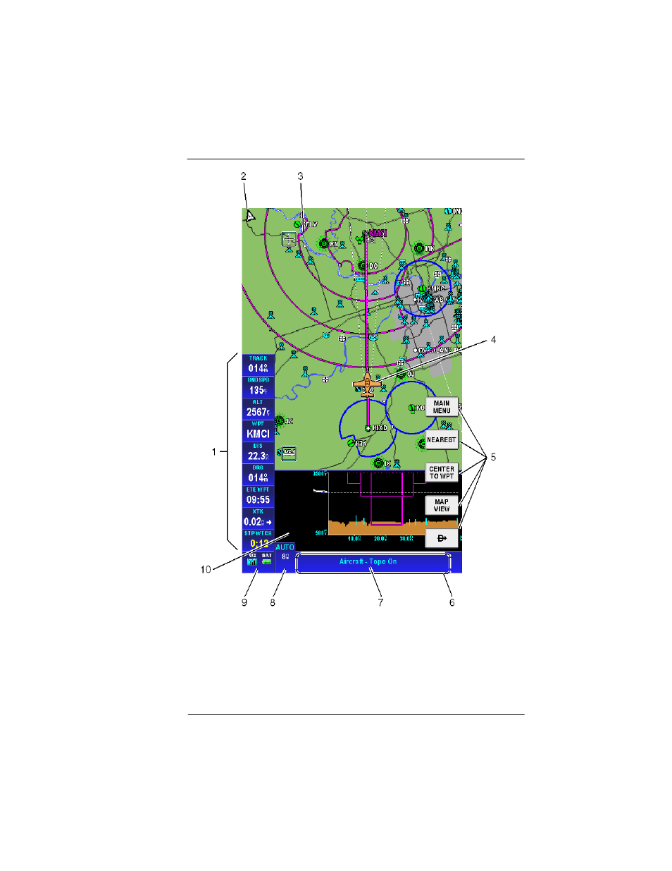 Figure 2-16: map display -13 | BendixKing AV8OR Ace - Users Guide User Manual | Page 57 / 419