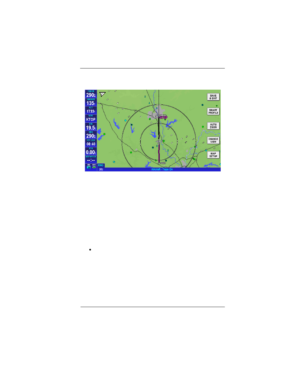 Change view, Change view -35, Figure 2-27: auto zoom suspended -35 | BendixKing AV8OR Ace - Users Guide User Manual | Page 79 / 419