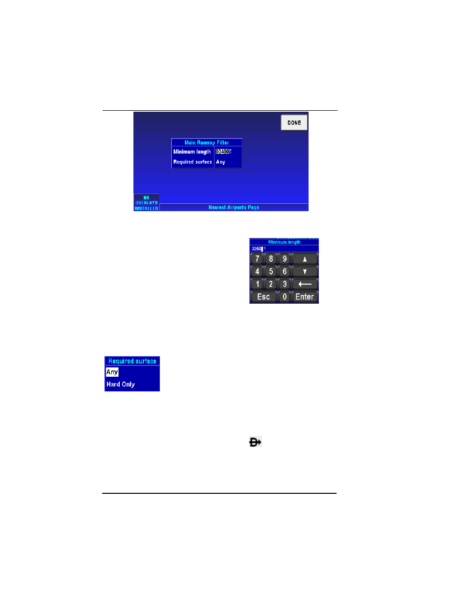 Nearest vors, Nearest vors -54, Figure 2-47: map – airport filter -54 | BendixKing AV8OR Ace - Users Guide User Manual | Page 98 / 419
