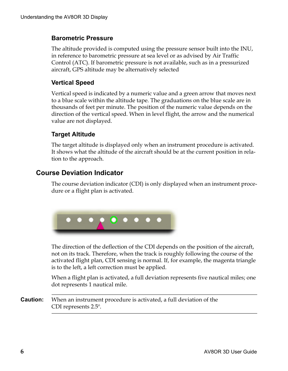 Course deviation indicator, Draft | BendixKing AV8OR 3D User Manual | Page 18 / 78