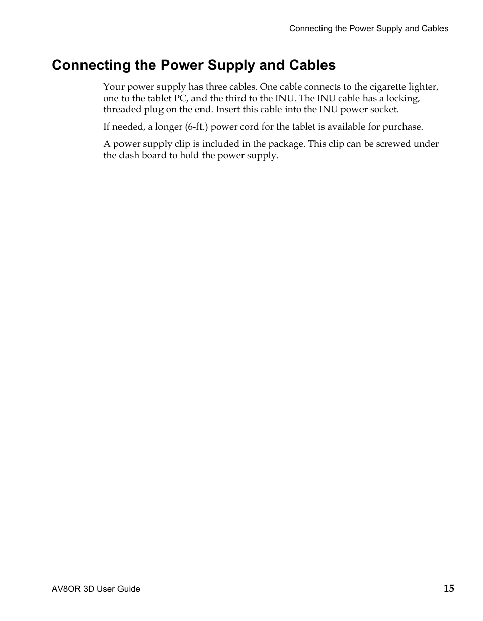 Connecting the power supply and cables, Draft | BendixKing AV8OR 3D User Manual | Page 26 / 78