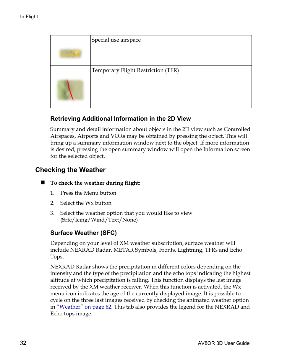 Checking the weather, Draft | BendixKing AV8OR 3D User Manual | Page 43 / 78