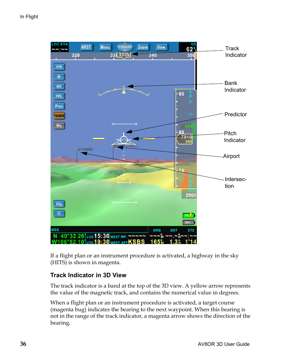 Track indicator in 3d view, Draft | BendixKing AV8OR 3D User Manual | Page 47 / 78