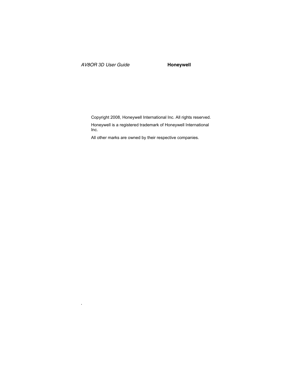 Copyright - notice | BendixKing AV8OR 3D User Manual | Page 6 / 78