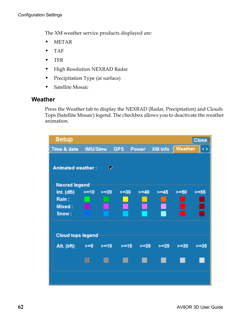 Weather, Draft | BendixKing AV8OR 3D User Manual | Page 73 / 78