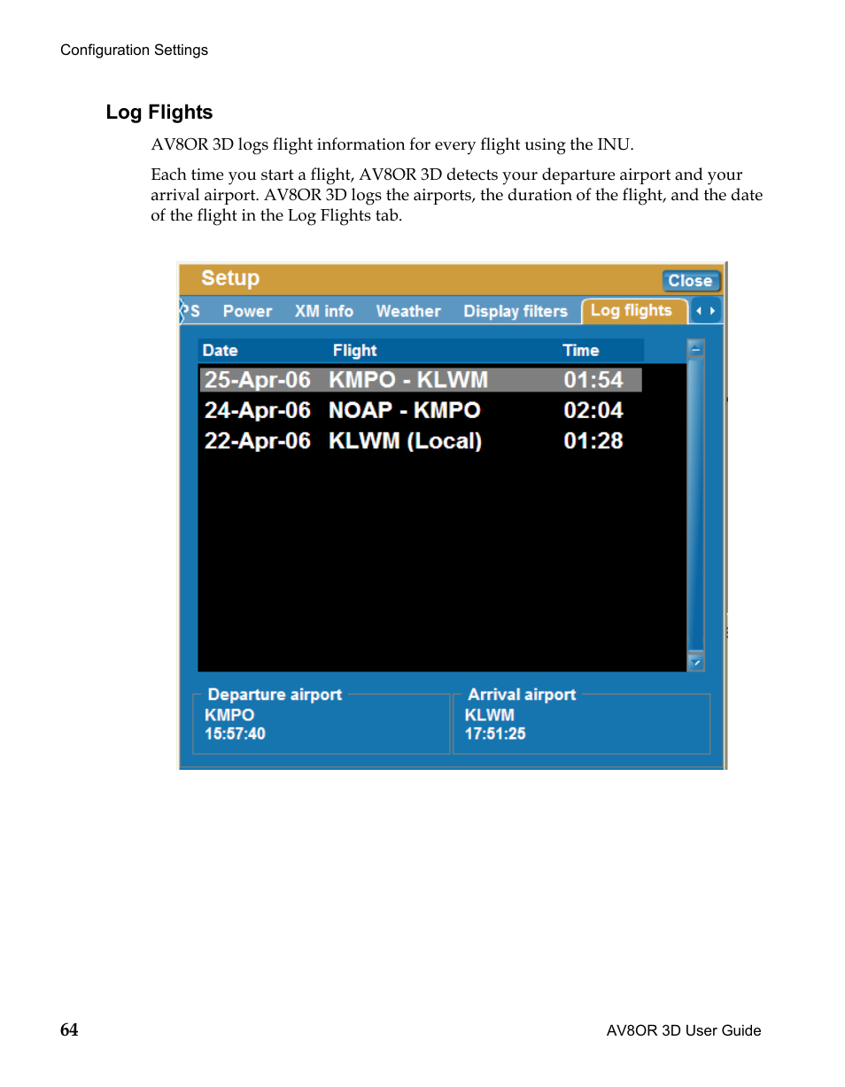 Log flights, Draft | BendixKing AV8OR 3D User Manual | Page 75 / 78