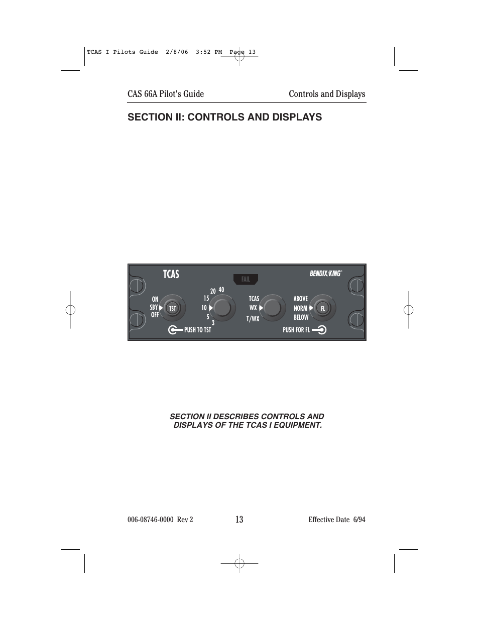 Tcas, Controls and displays cas 66a pilot's guide | BendixKing CAS 66A User Manual | Page 17 / 57