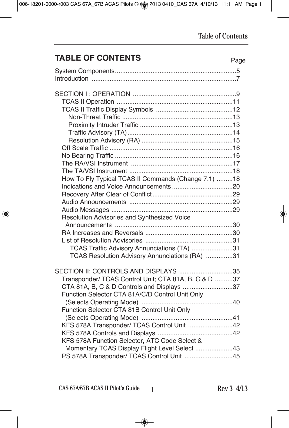 BendixKing CAS 67A ACAS II User Manual | Page 7 / 111