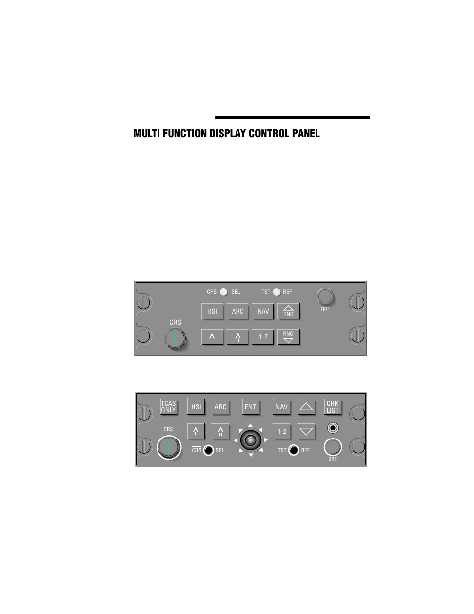 Mfd operation, Multi function display control panel | BendixKing SG 465 System EFS 50 User Manual | Page 56 / 177