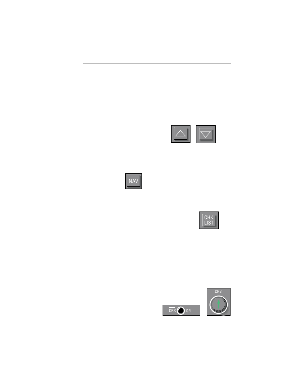 Nav button, Range up/down buttons, Checklist button | Course select knob/button | BendixKing SG 465 System EFS 50 User Manual | Page 58 / 177