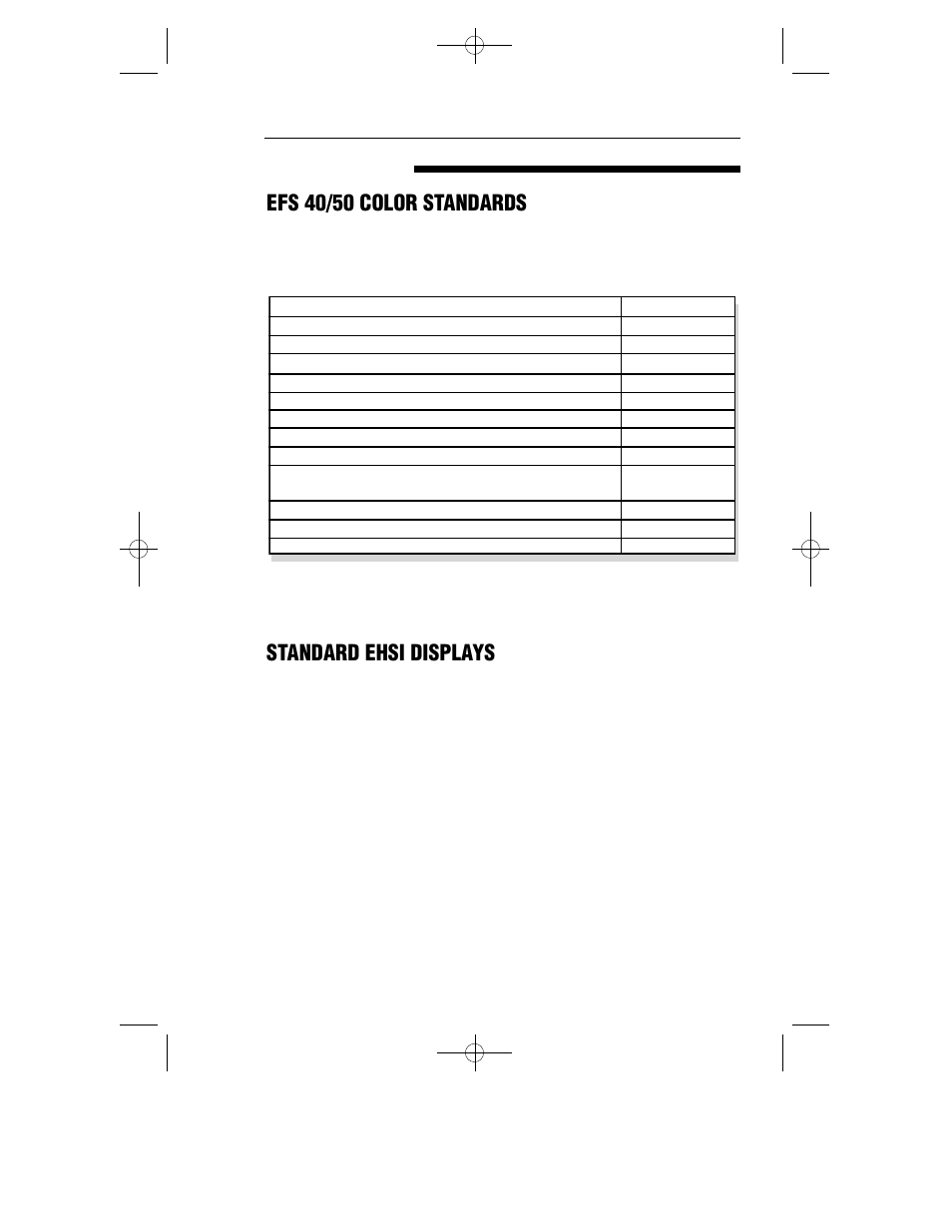 Section 4.1, Efs 40/50 color standards, Standard ehsi displays | BendixKing SG 465 System EFS 40/50 User Manual | Page 96 / 232