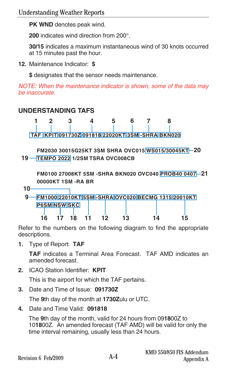 Understanding weather reports | BendixKing KMD 540 - Addendum System KMD 850 User Manual | Page 101 / 136
