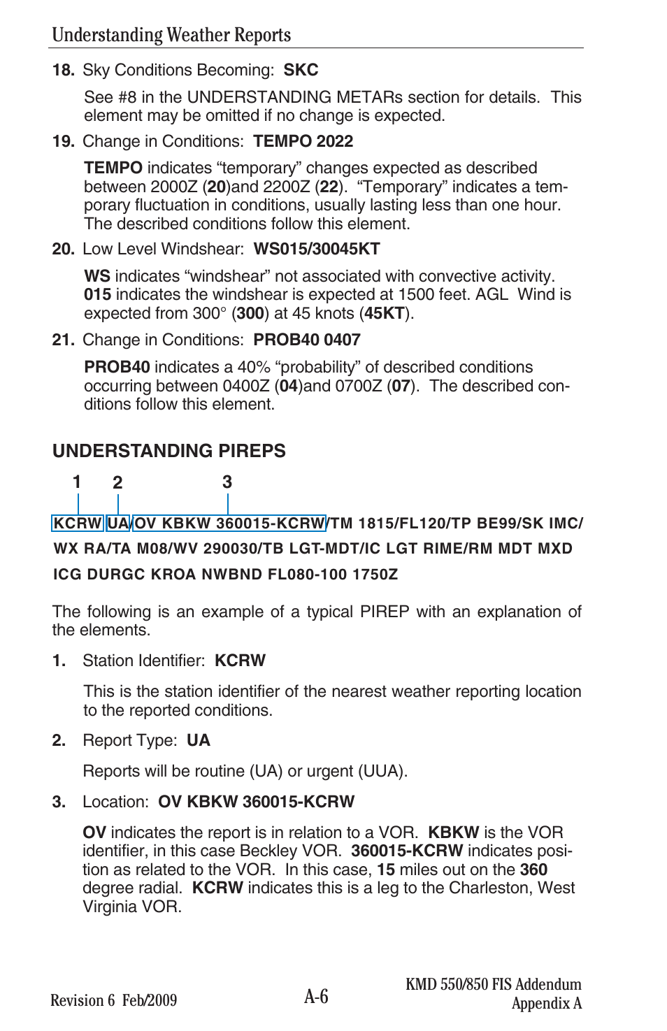 Understanding weather reports | BendixKing KMD 540 - Addendum System KMD 850 User Manual | Page 103 / 136