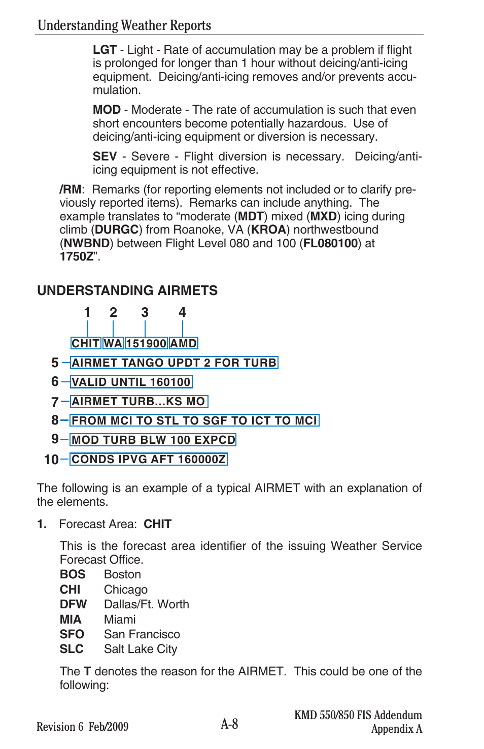Understanding weather reports | BendixKing KMD 540 - Addendum System KMD 850 User Manual | Page 105 / 136