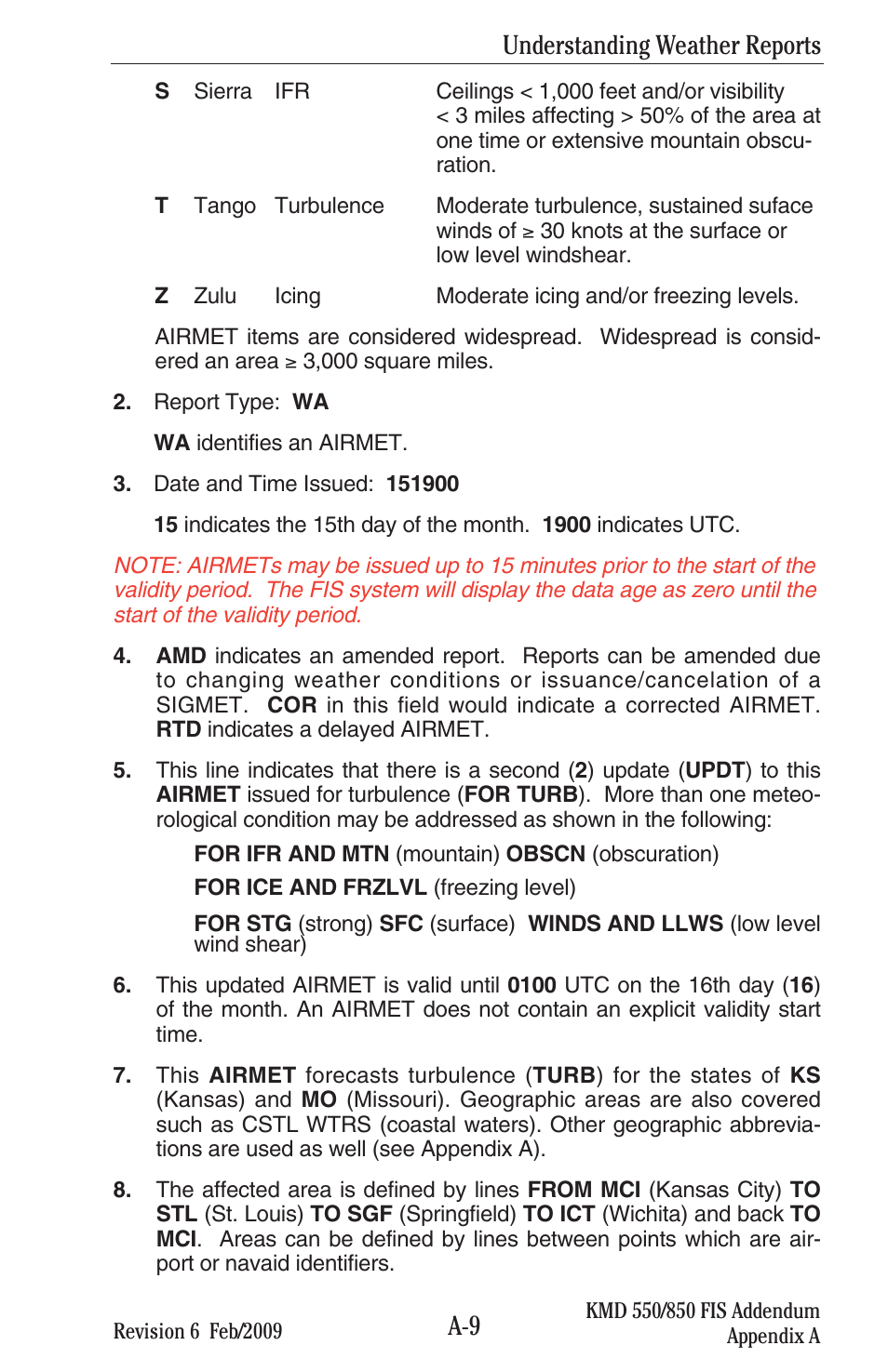 Understanding weather reports | BendixKing KMD 540 - Addendum System KMD 850 User Manual | Page 106 / 136