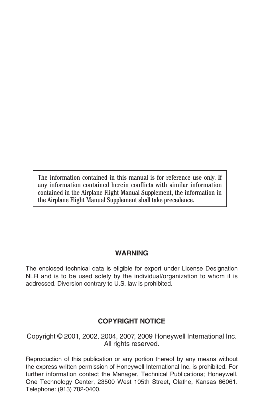 BendixKing KMD 540 - Addendum System KMD 850 User Manual | Page 2 / 136