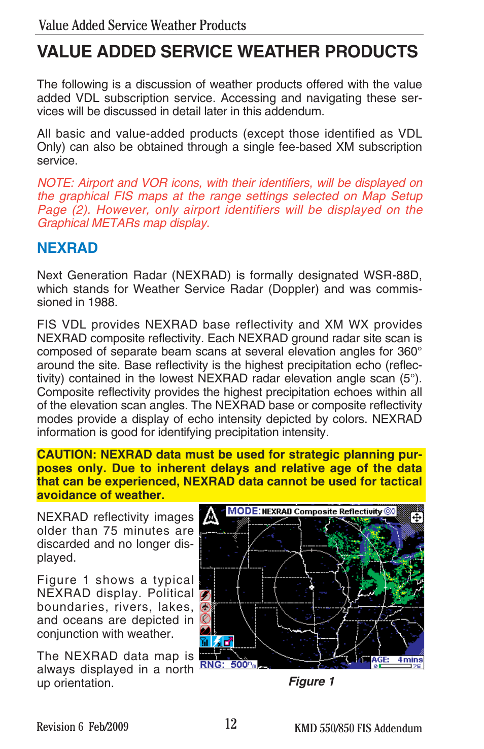 Value added service weather products | BendixKing KMD 540 - Addendum System KMD 850 User Manual | Page 25 / 136