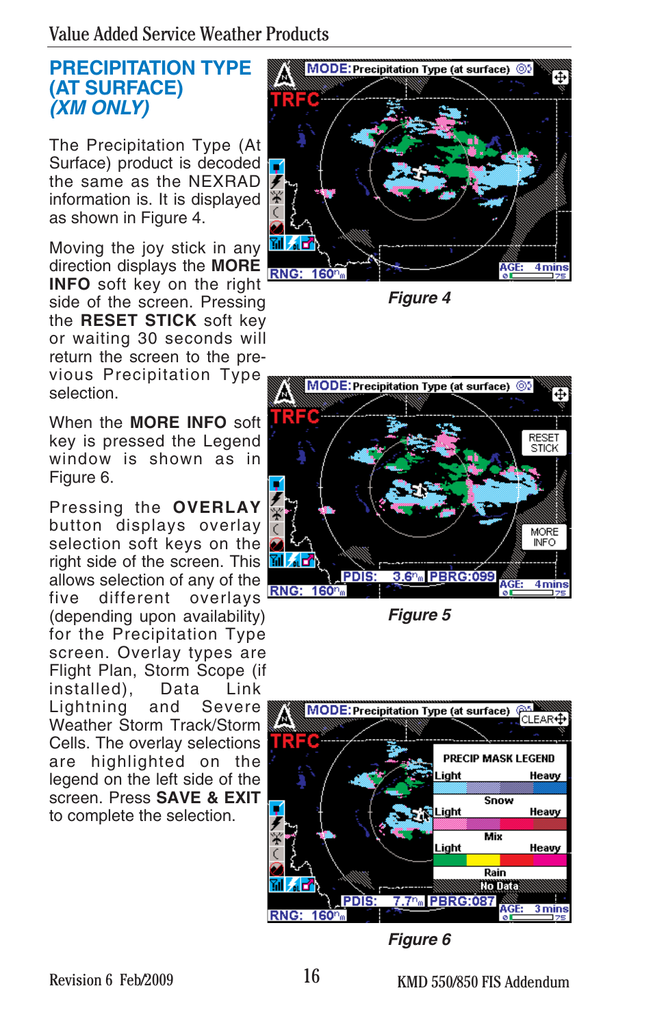 Xm only), Precipitation type (at surface), Value added service weather products | BendixKing KMD 540 - Addendum System KMD 850 User Manual | Page 29 / 136