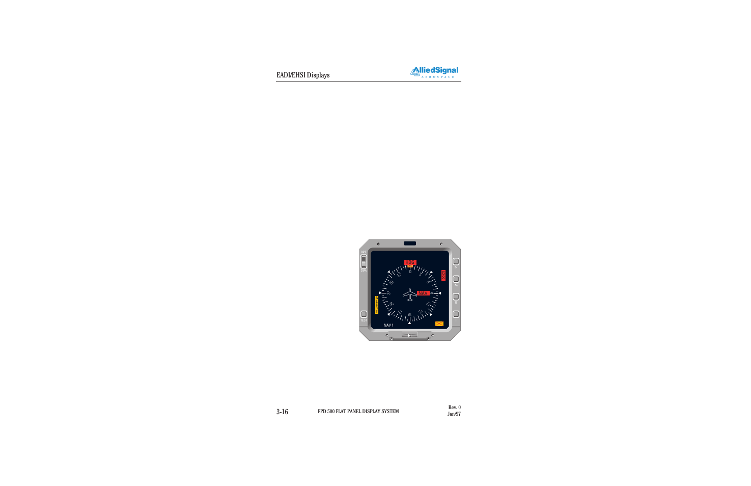 Eadi/ehsi displays 3-16 | BendixKing FPI 3501B System FPD 500 User Manual | Page 26 / 65