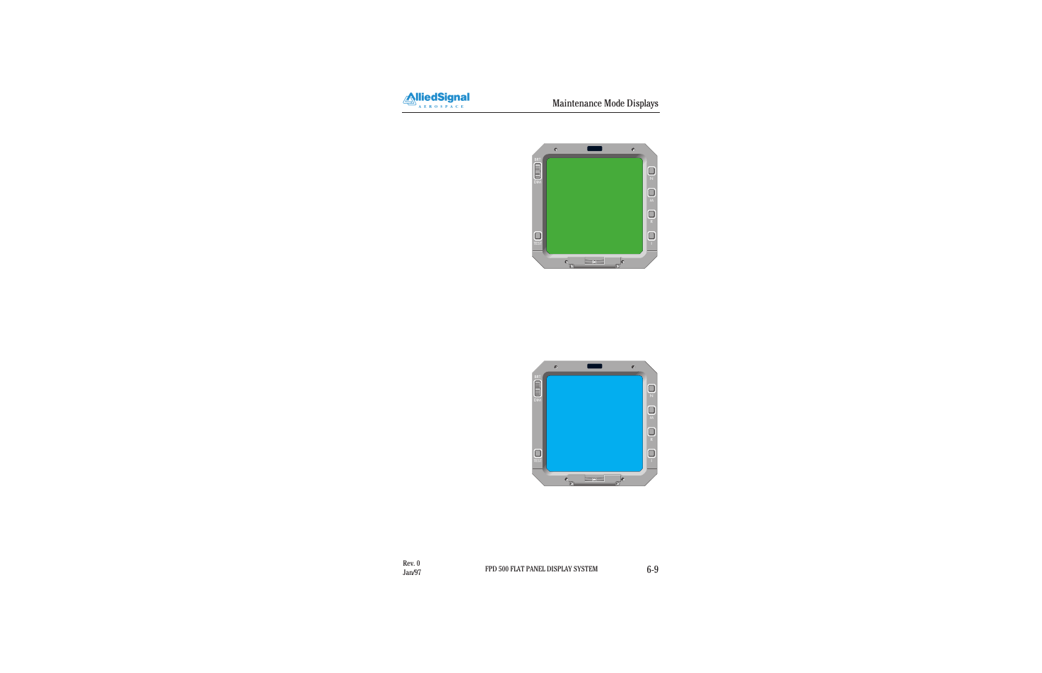 Maintenance mode displays 6-9, 14 maintenance page 14, 15 maintenance page 15 | BendixKing FPI 3501B System FPD 500 User Manual | Page 61 / 65