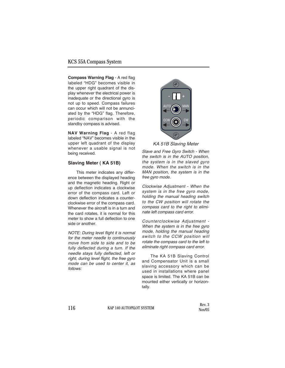 Slaving meter ( ka 51b) | BendixKing KAP 140 User Manual | Page 91 / 102