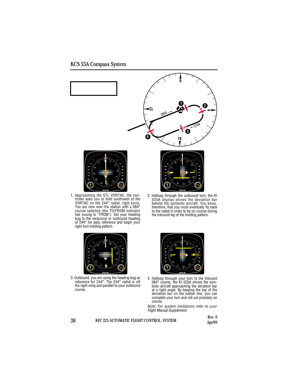 Kcs 55a compass system 38, Holding pattern | BendixKing KI 525A System KFC 225 User Manual | Page 36 / 42