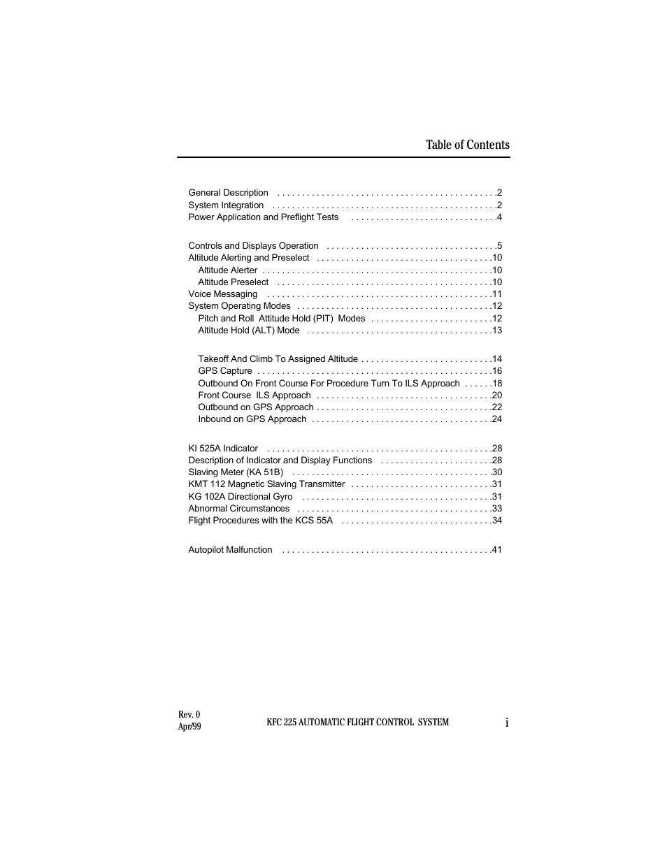 BendixKing KI 525A System KFC 225 User Manual | Page 5 / 42
