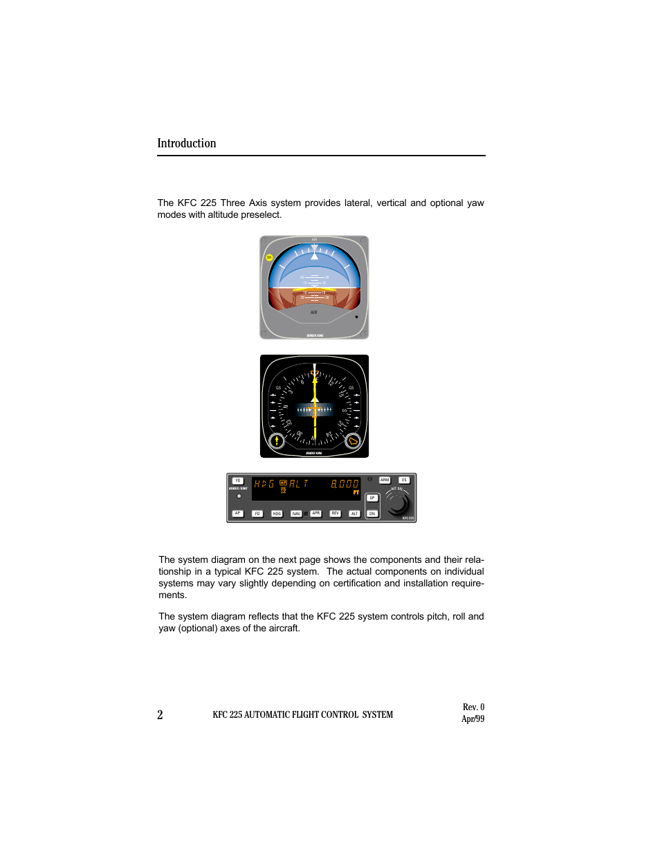 General description, System integration, Introduction 2 | BendixKing KI 525A System KFC 225 User Manual | Page 8 / 42