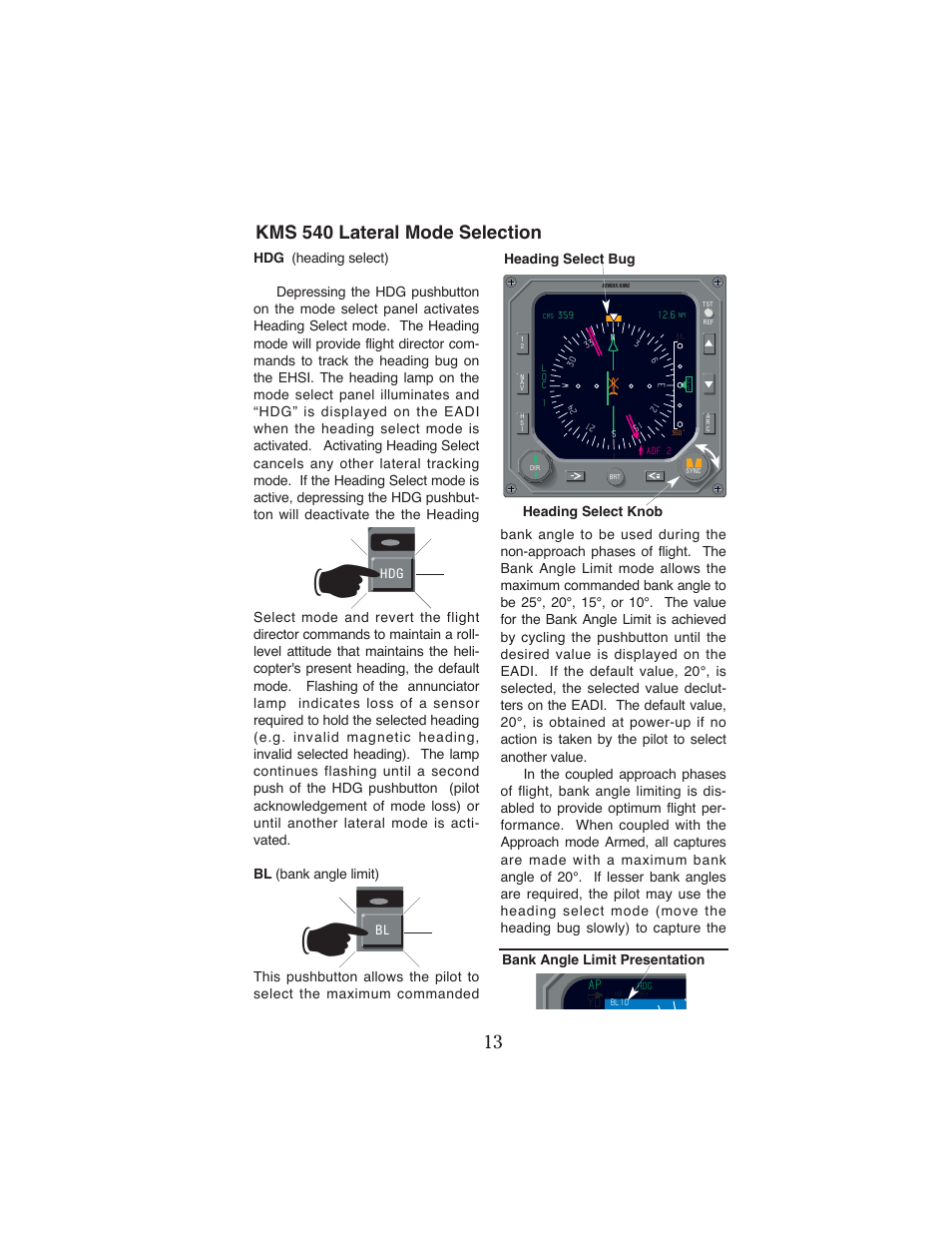 Kms 540 lateral mode selection | BendixKing KFC 500 User Manual | Page 14 / 67