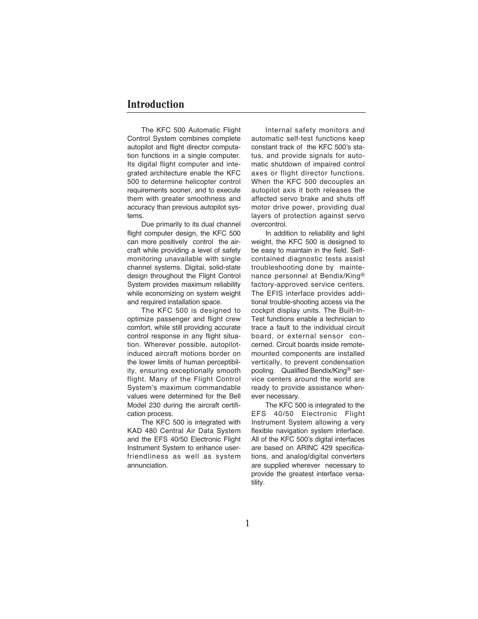 Introduction | BendixKing KFC 500 User Manual | Page 2 / 67