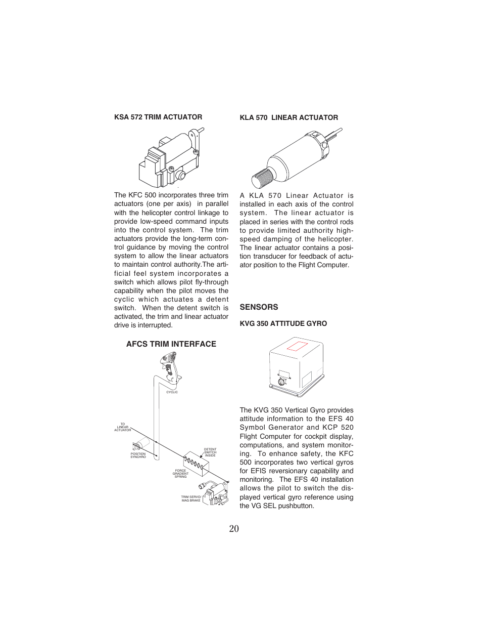 Sensors, Afcs trim interface | BendixKing KFC 500 User Manual | Page 21 / 67