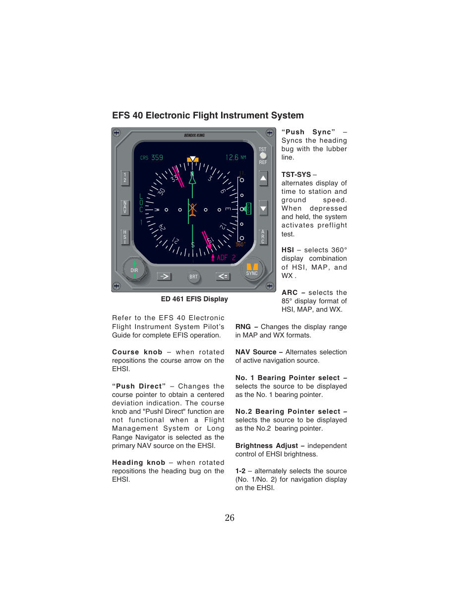 Efs 40 electronic flight instrument system | BendixKing KFC 500 User Manual | Page 27 / 67