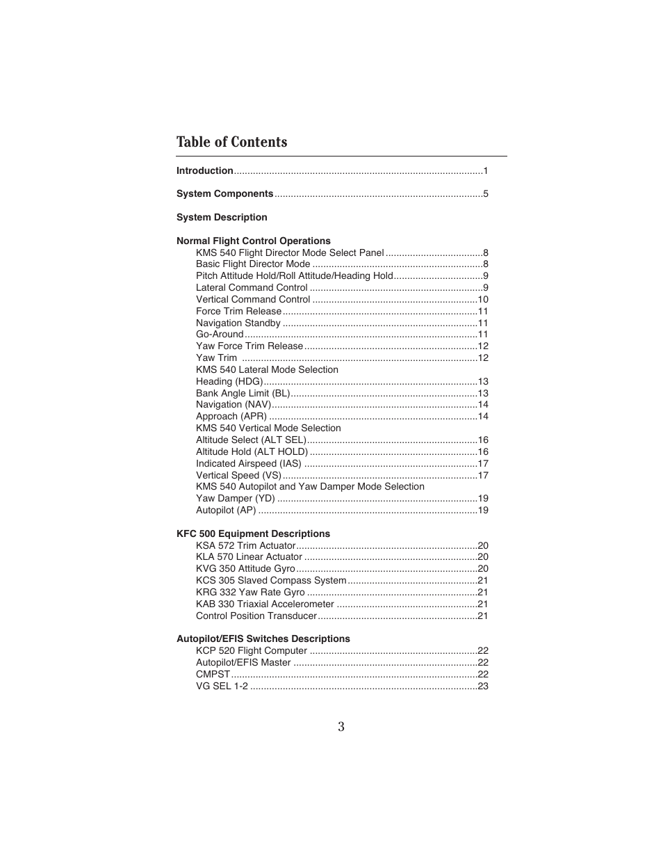 BendixKing KFC 500 User Manual | Page 4 / 67