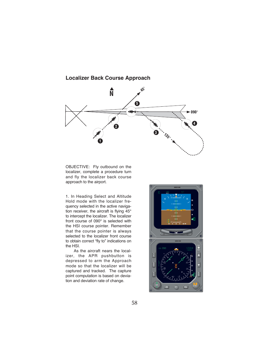 Localizer back course approach | BendixKing KFC 500 User Manual | Page 61 / 67